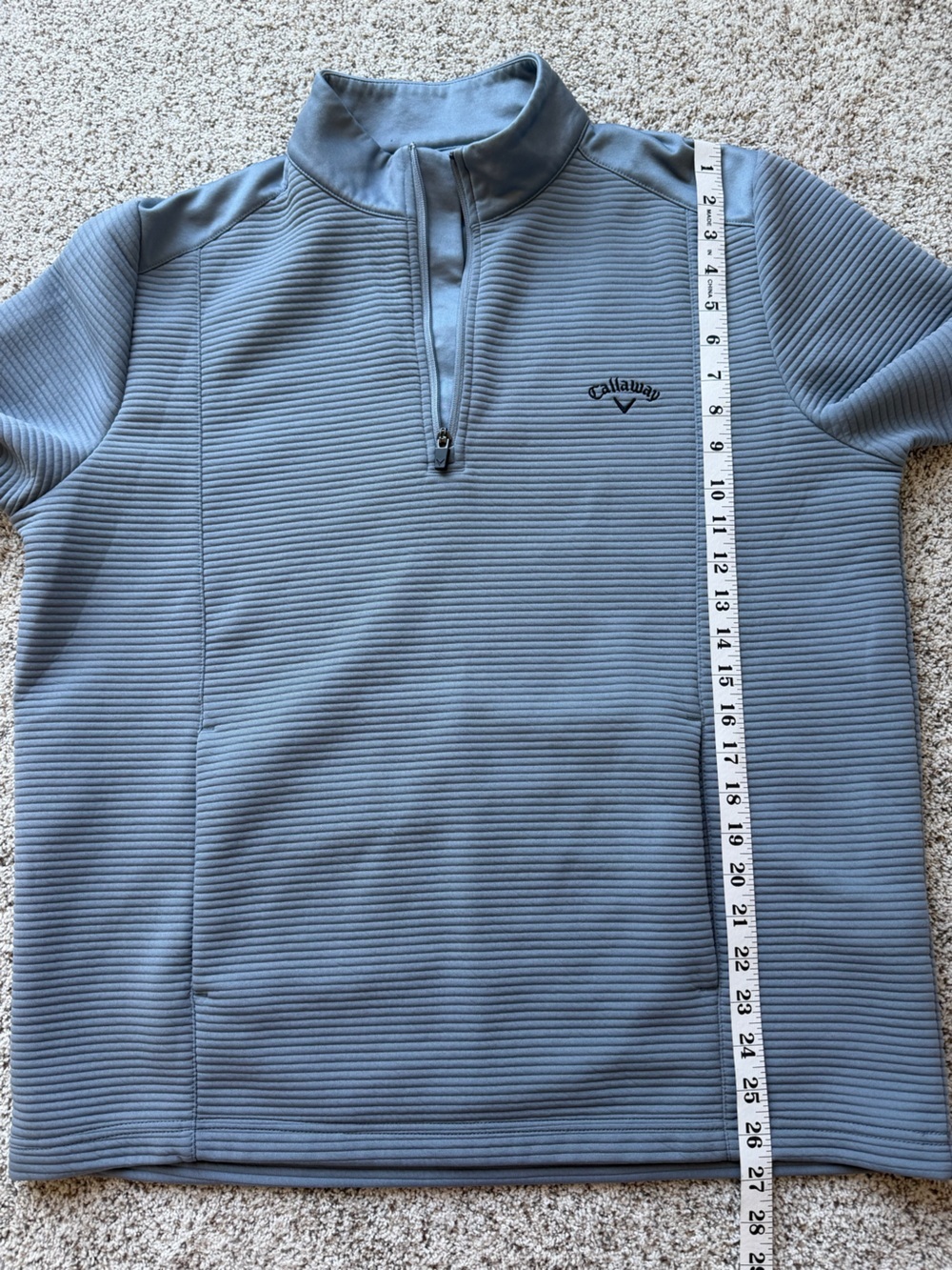 Callaway Opti-Dri Gray Ribbed Textured 1/4 Zip Pullover Golf Jacket Men’s Large - Picture 7 of 8